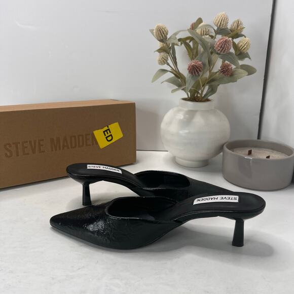 Steve Madden Audree Kitten Heel Mules Pointed Toe Black Women's 6.5 - Picture 7 of 11